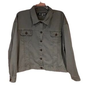 Land Rover Size XXL Olive Green Long Sleeve Utility Jacket